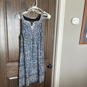 Blue Paisley Sleeveless Dress